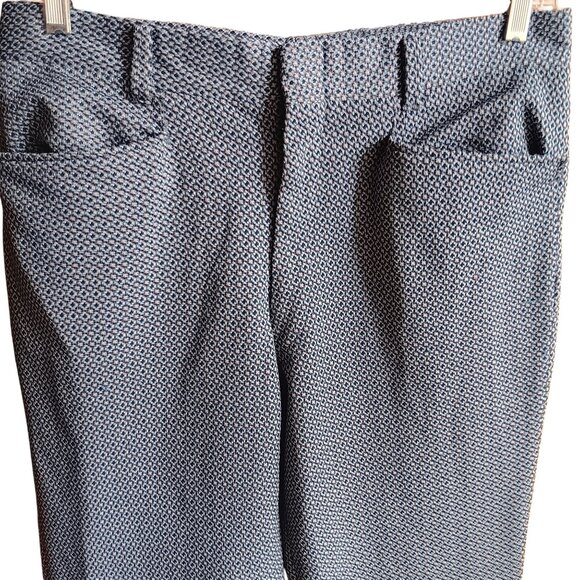 32x29 True Vintage Disco Pants Geometric Patterned Blue 1970's Flare Knit Mod - Picture 3 of 7